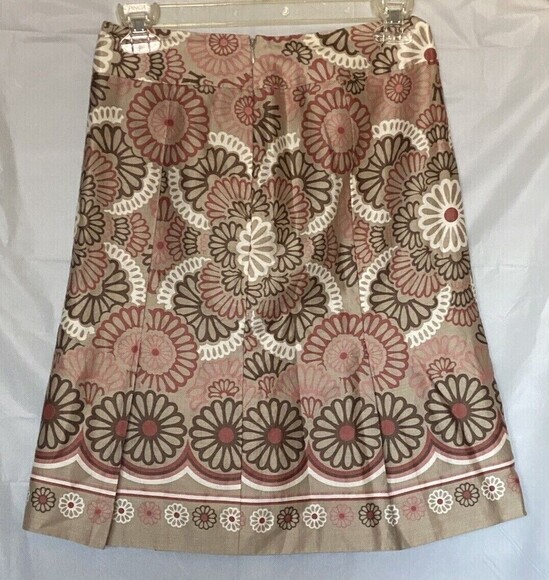 Ann Taylor Loft Women's Floral Print Side Zip Lined Skirt Sz. 00P - Picture 2 of 4
